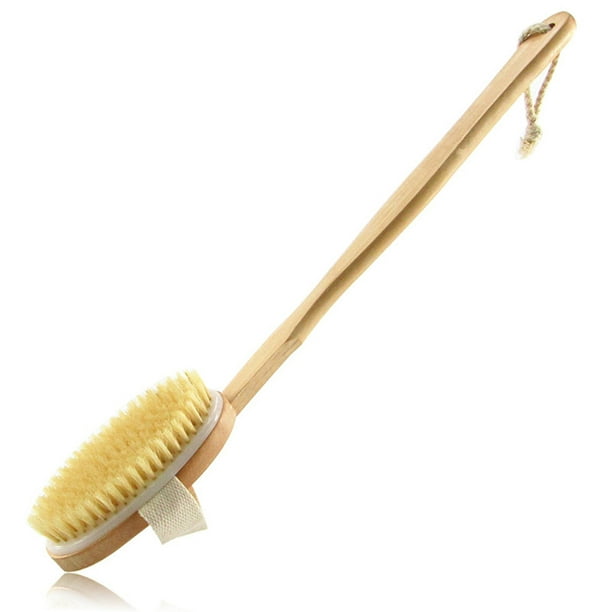 Cepillo para el cuerpo del baño, depurador de espalda con cerdas cómodas, mango largo, masajeador co TOMSHOO Cepillo de baño