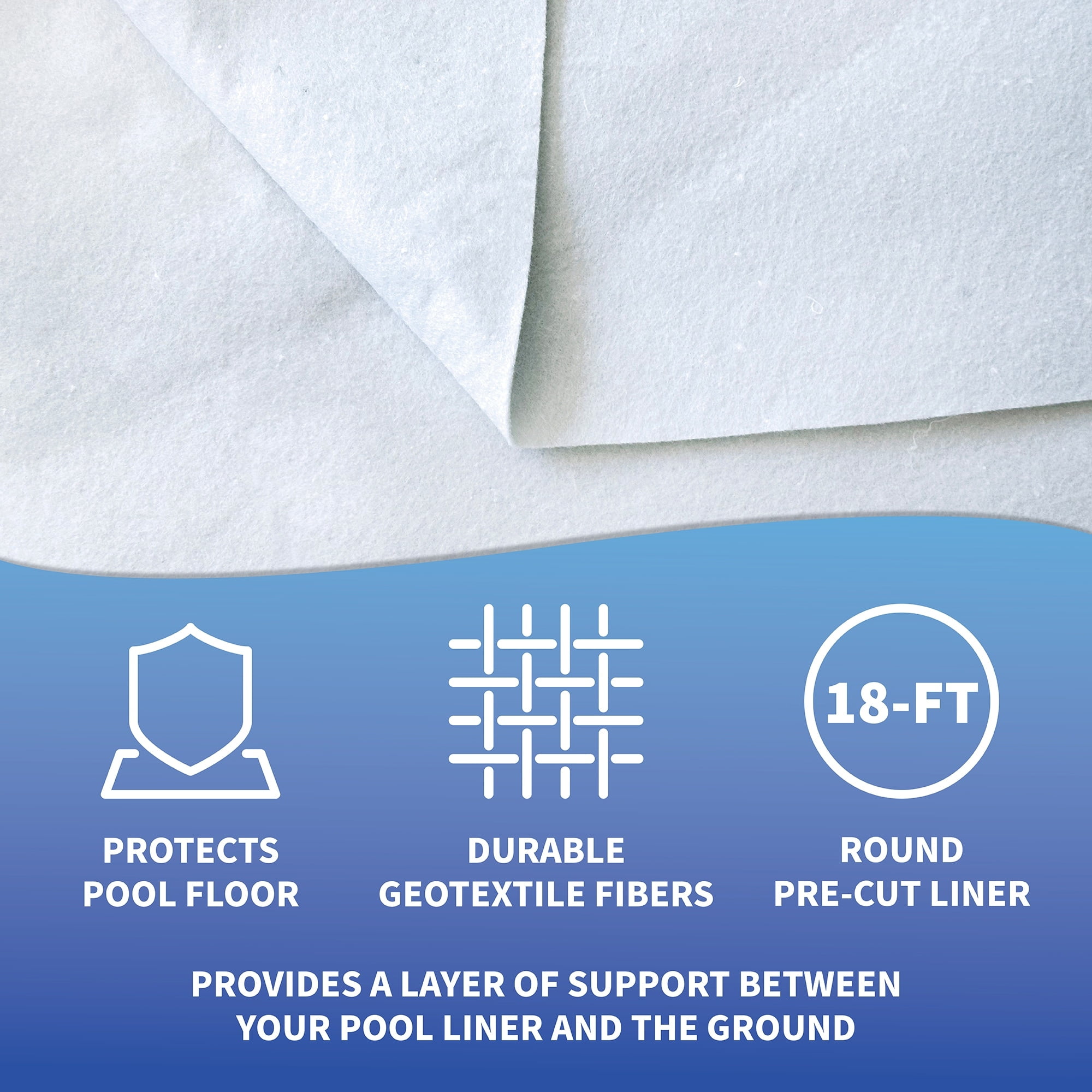 Blue Wave UV Resistant Pool Liners, Virgin Vinyl, 216 x 216 x 0.12 Inches, 13 lb