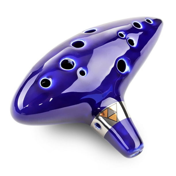Flauta Ocarina Likrtyny Flauta de Instrumento Musical Ocarina Con Llave Alto C de 12 Agujeros Con Cordón Azul Para Estrenar