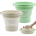 thumbnail image 1 of Queilt Pack 5L Collapsible Bucket, Retractable Collapsible Plastic Bucket Foldable Basin with Handle Foldable Basin with Handle Small Basin Bucket for Beach, Fishing, Camping, Hiking, Car, 1 of 5