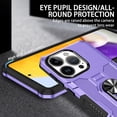 thumbnail image 3 of Allytechgroup for iPhone 16 Pro Case with Stand, [Built-in Kickstand] Support Magnetic Car Phone Mount Military Grade Drop Protection Rugged Heavy Duty Durable Cover Case for Women Men, Purple, 3 of 10