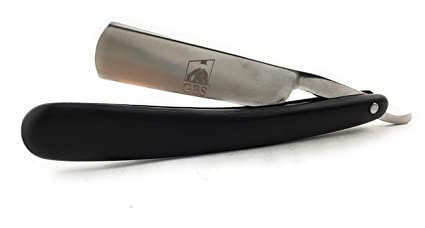 GBS Shave Ready Black Wood Finish Scales Straight Razor - Comes with Shaving Strop and Paste - Vintage Straight Razor, Solid Straight Razor Shaver - Best Gift for Men