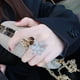 thumbnail image 3 of Anillo de copo de nieve de doble capa giratorio, anillo lleno de diamantes, anillo abierto elegante exagerado, lujo ligero para mujer, 3 of 6