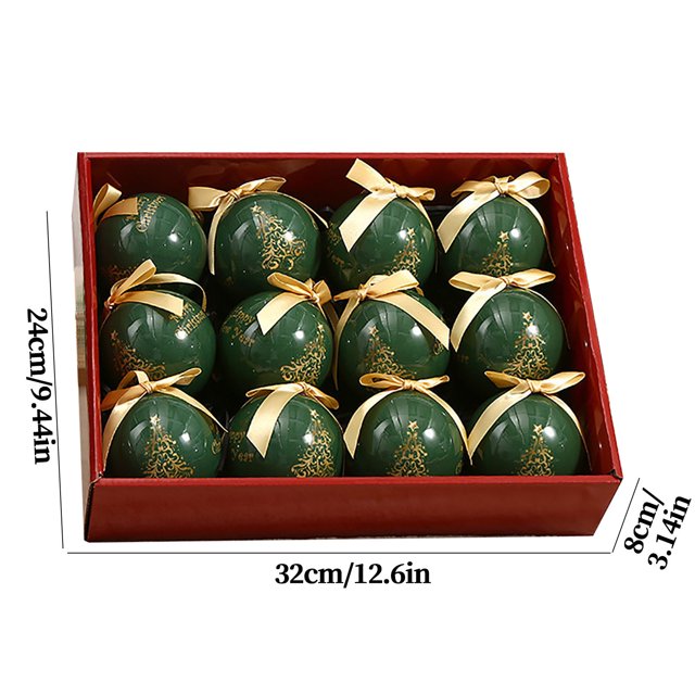 Bola de Navidad de 8 cm, decoración para árbol de Navidad, decoración para fiestas navideñas, regalo, 12 unidades
