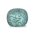 thumbnail image 1 of Urban Storage Toy Bag Chair, Geometric Architecture Design Houses Pets Trees Cozy Town Scene, Stuffed Animal Organizer Washable Bag, Small Size, Pale Petrol Blue and Yellow, by Ambesonne, 1 of 3