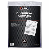 10 packs of 100 (1 case of 1000) BCW 8 1/2" x 11" Document Sleeves