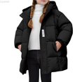 thumbnail image 2 of Liyamei Girls Hooded Padded Jacket with Zipper for Winter Warm Mid Length Coat Size 3-4 Years, 2 of 6