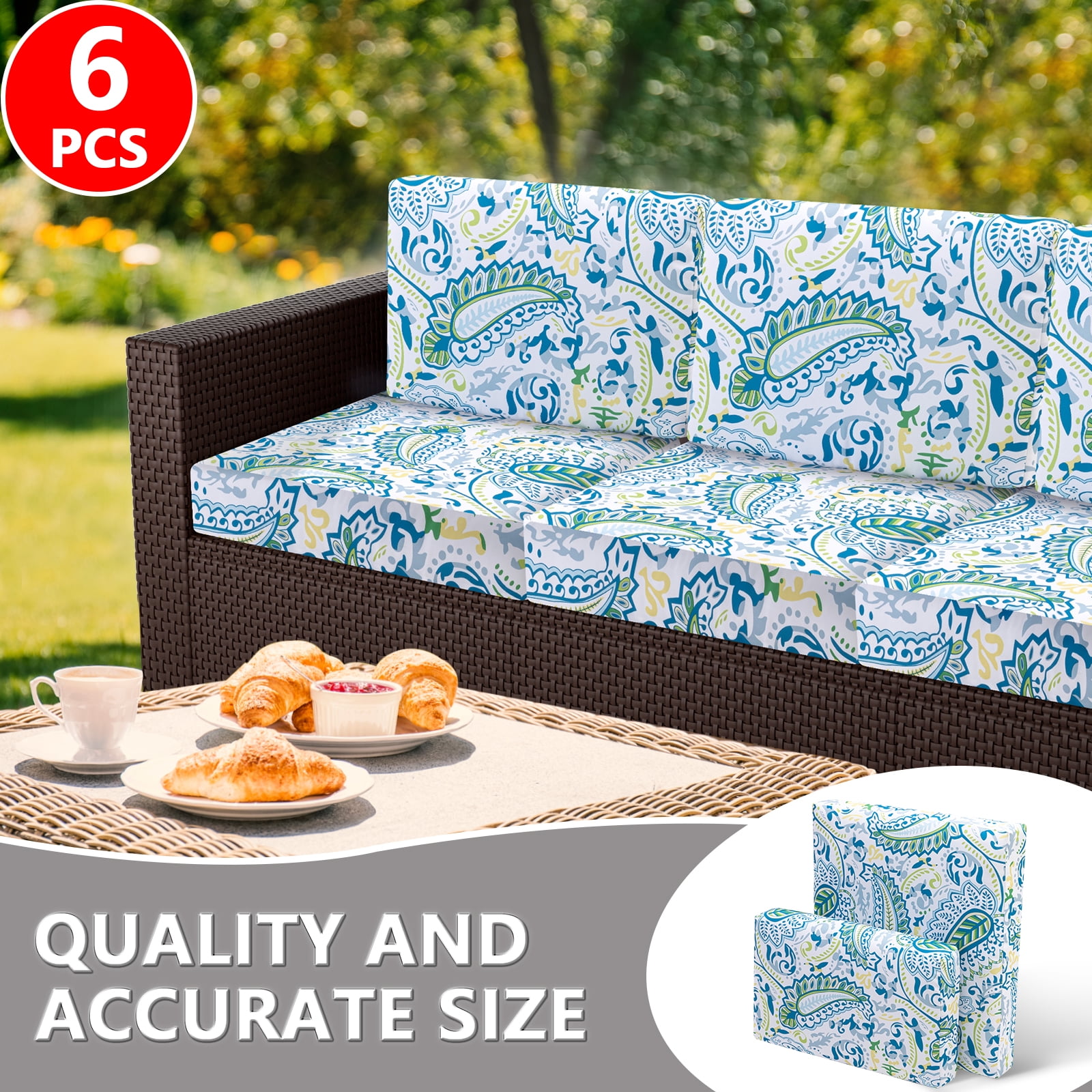 Outdoor Sofa Patio Cushion Covers Replacement 14-Piece Waterproof