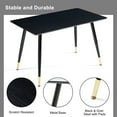 thumbnail image 5 of NORDICANA Dining Table Set for 4, 5 Pieces Kitchen Table Set, Black MDF Table Rectangular with Metal Frames, Upholstered Dining Chairs Velvet with Backrest, Armless Kitchen Chairs for Living Room, 5 of 9