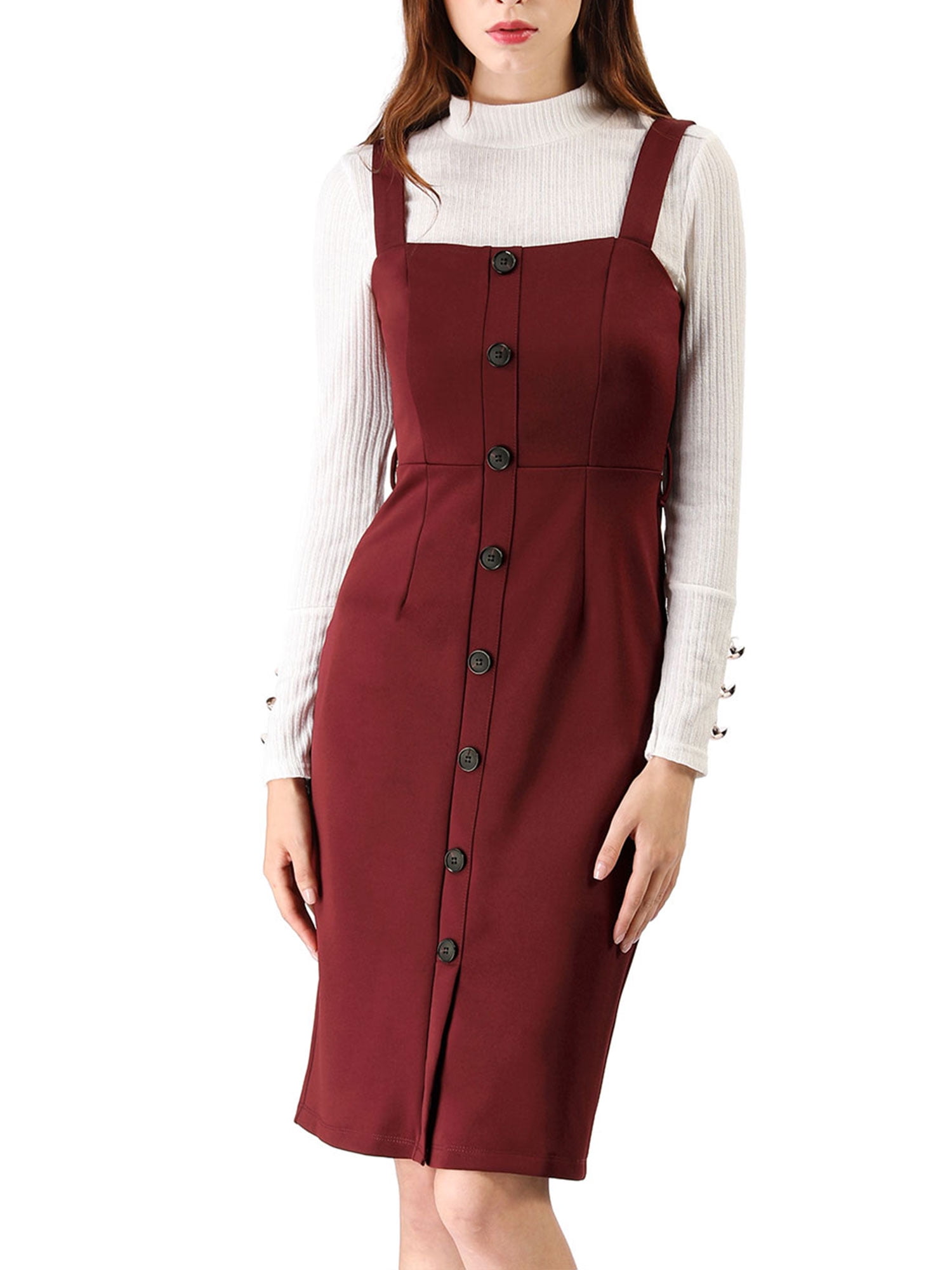 burgundy jumper dress
