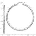 thumbnail image 2 of 10k White Gold Hollow Polished Hinged post Sparkle Cut 3mm Round Hoop Earrings Measures 50x55.8mm Wide 3mm Thick - Hoop, 2 of 2