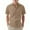 Khaki, variant on ZCFZJW Men's Knit Short Sleeve Shirts Button Down Vintage Knitted Workout Gym Shirt Casual Beach Crochet Cable Vacation Shirt with Pockets Navy L