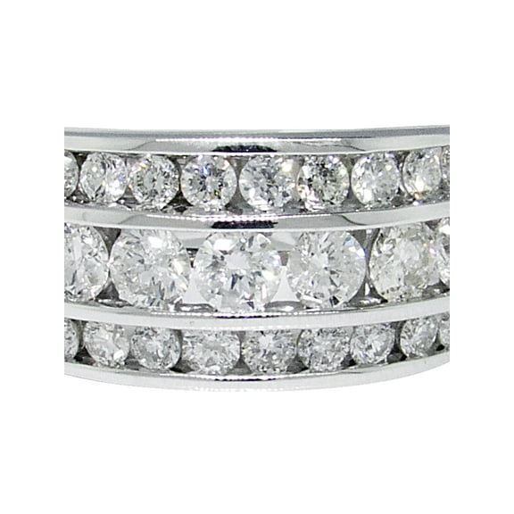 Three Row Channel Round Cut Diamond Ring (2.5 Ct)