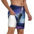 thumbnail image 3 of Balery Astronauts Start Running Mens Swim Trunks Swim Shorts for Men Quick Dry Inseam Beach Shorts with Compression Liner Pocket-3X-Large, 3 of 9