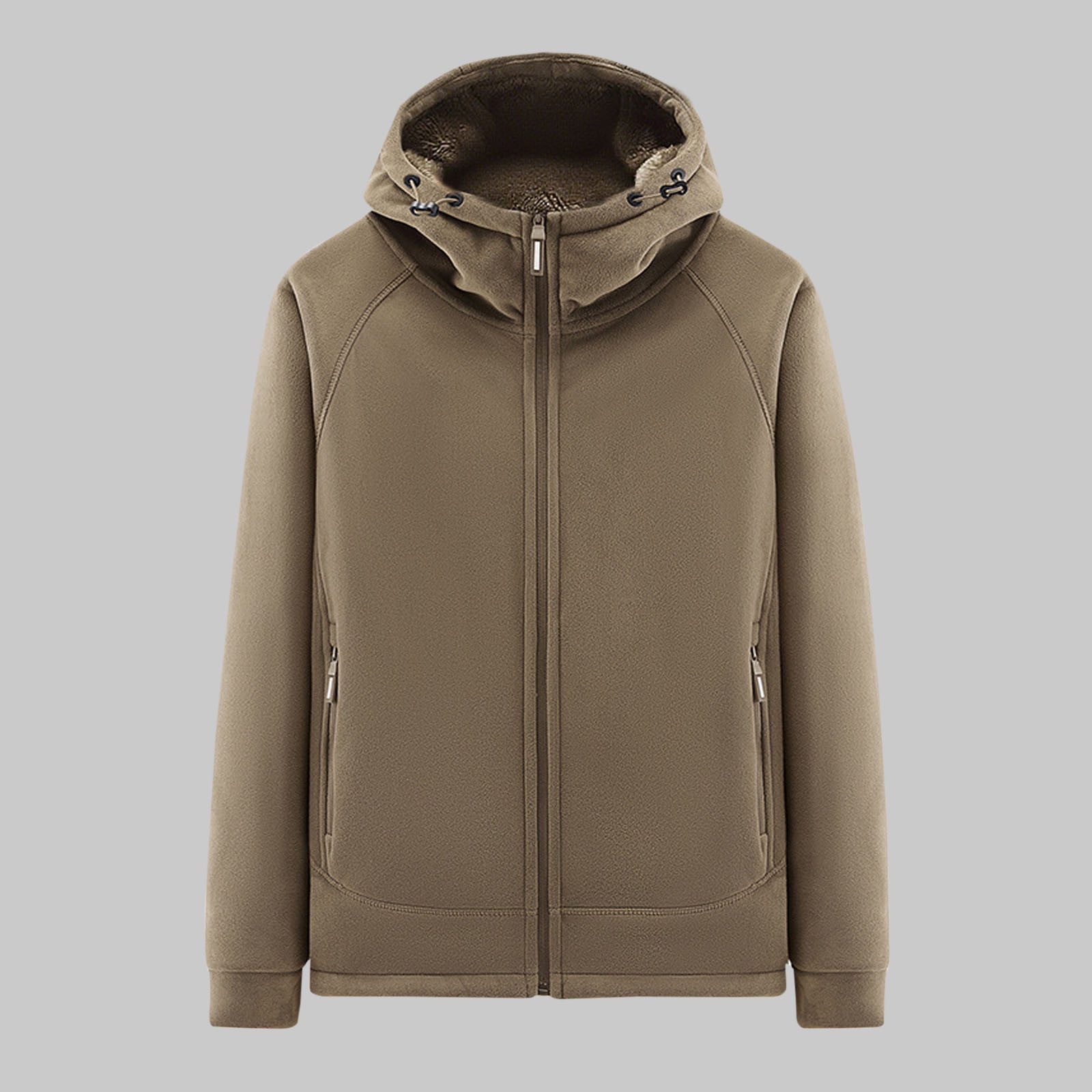 Orange Safety Full Zip High Visibility Thick Fleece Hooded