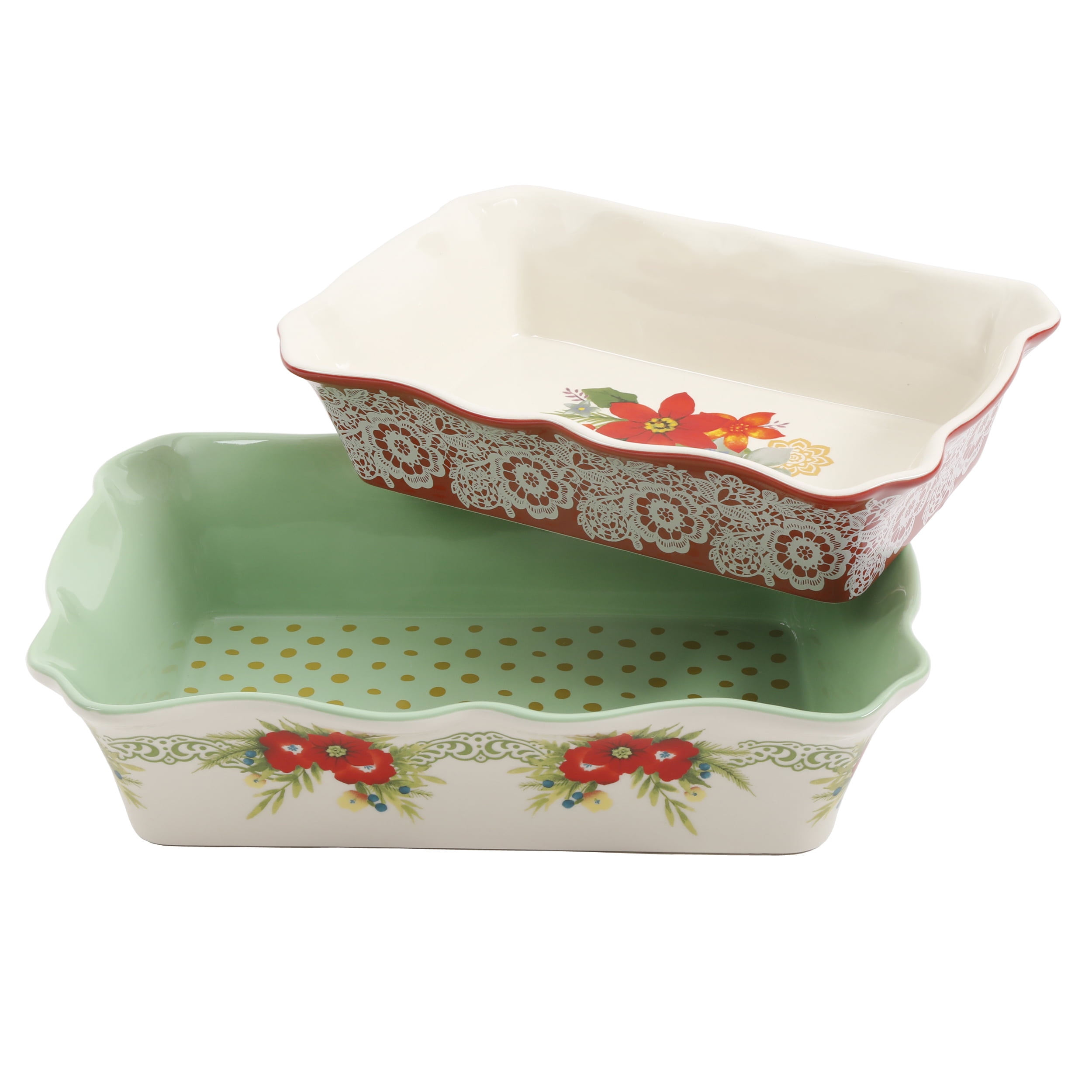 Pioneer Woman Bakeware Set Vintage Floral 2 Piece 3.6/2.3 Qt