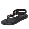 thumbnail image 1 of Sandalias de verano de talla grande para mujer, zapatos planos bohemios romanos de cuento de hadas, zapatos de playa para vacaciones en la playa, 1 of 5