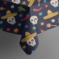 thumbnail image 5 of Navy Mexican Skull Pattern Square Tablecloth,Waterproof Square Table Cover,Wipeable Spillproof Washable Table Cover for Home Kitchen Party Decor 42"X42"(107x107cm), 5 of 6