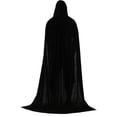 thumbnail image 2 of Capa con capucha de Túnica larga Capas de Disfraz de Halloween Capa negra de Halloween Capa de Halloween Capa de brujo Mago Niños Adu 150cm Soledad capa de halloween, 2 of 8