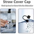 thumbnail image 2 of 6PCS Silicone Straw Covers Cap Compatible with Stanley Cup 30-40 oz Tumbler with Handle 10mm Straw Toppers，Dust-Proof Reusable Straw Cover for Stanley Cup Accessories (Black), 2 of 4