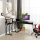 thumbnail image 1 of Escritorio en L FurnitureR Marrón con estante de almacenamiento PHELPS, 1 of 6