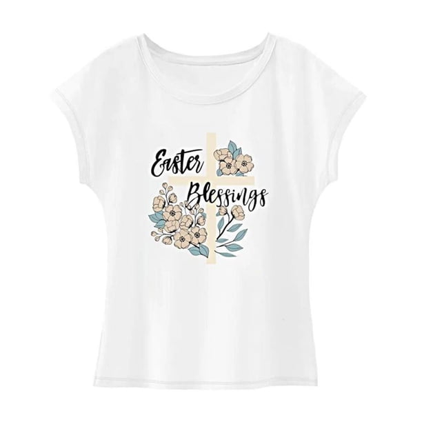 Camiseta para mujer Camiseta básica Moda Señoras Cuello redondo Camisa Verano Tops para oficina S