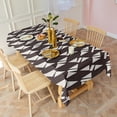thumbnail image 4 of Black White Geometric Pattern Rectangle Tablecloth 60"x102",Waterproof Polyester Rectangle Table Cloth, Wipeable Spillproof Polyester Tablecloth for Dining, Camping, Indoor and Outdoor, 4 of 6