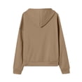 thumbnail image 5 of Zip Up Hoodie Women Casual Oversized Sweatshirts Fall Fashion Jacket Thick Warm Coat Winter Clothing Brown 2XL, 5 of 5