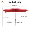 thumbnail image 3 of 6.5 x 10ft Rectangular Patio Umbrella Outdoor Market Table Umbrella with Push Button Tilt and Crank for Garden(Red), 3 of 6