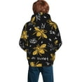 thumbnail image 6 of Kll Unisex Kids Boys Girls Hooded Pocket Pullover Hoodies-Hohey Bee Golden Embroidery, 6 of 9