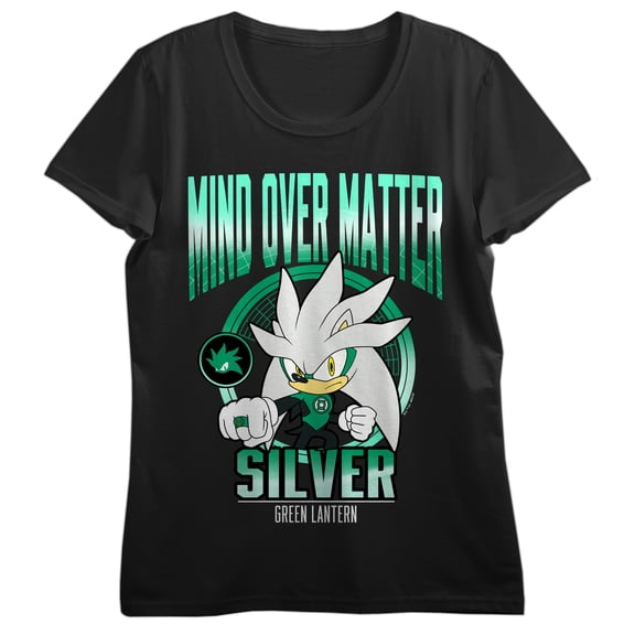 DC x Sega Silver x Green Lantern Mind Over Matter Women's Black Short Sleeve Tee-Medium