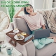 thumbnail image 6 of Bamboo Sofa Tray, Couch Arm Table, Clip-On Armrest Tray Table for Wide Couch Foldable Tray with 360° Phone Holder Couch Arm Tray for Eating/Drinks/Snacks/Remote, TV Tray Tables, with Folding, 6 of 7