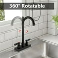 thumbnail image 3 of Bar Sink Faucet 4 Inch Center Deck Mount,2 Hole Prep Sink Faucet Dual Handles Commercial Utility Laundry Kitchen,Matte Black, 3 of 18