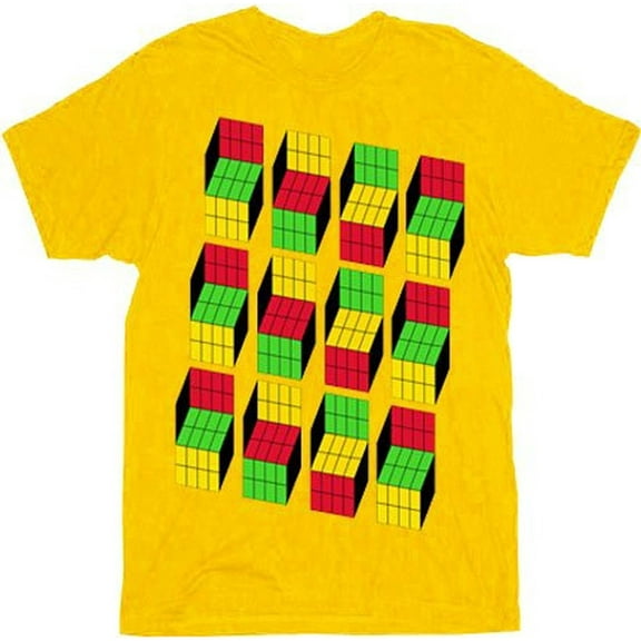 The Big Bang Theory Sheldon Cooper Opti Blocks Adult Mustard T-Shirt