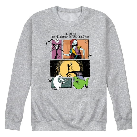 Nightmare Before Christmas - Creepy Comic Jack And Sally - Men's Crew Fleece Sweatshirt