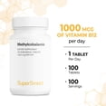 thumbnail image 6 of SuperSmart Methylcobalamine B12 1000mcg / 1mg per Day (Effective Dosage) - Sublingual Methylcobalamine - Peppermint Flavor - Vitamin B12 Supplement | Non-GMO & Gluten Free - 100 Sublingual Tablets, 6 of 9