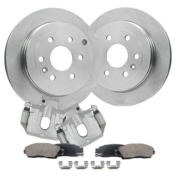 Detroit Axle - Rear Brakes and Rotors Brake Pads Brake Calipers Replacement for Buick Enclave Chevy Traverse Fits select: 2009-2017 CHEVROLET TRAVERSE LT, 2011 BUICK ENCLAVE CX