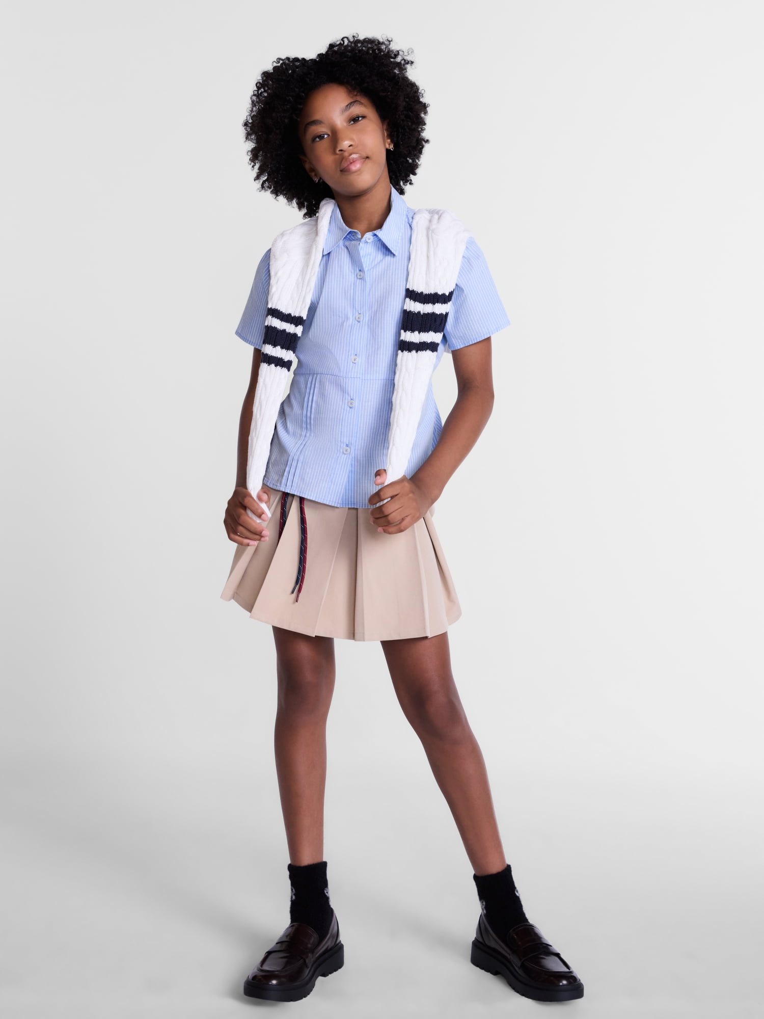 Weekend Academy Girls Button Front Shirt, Sizes 4-18