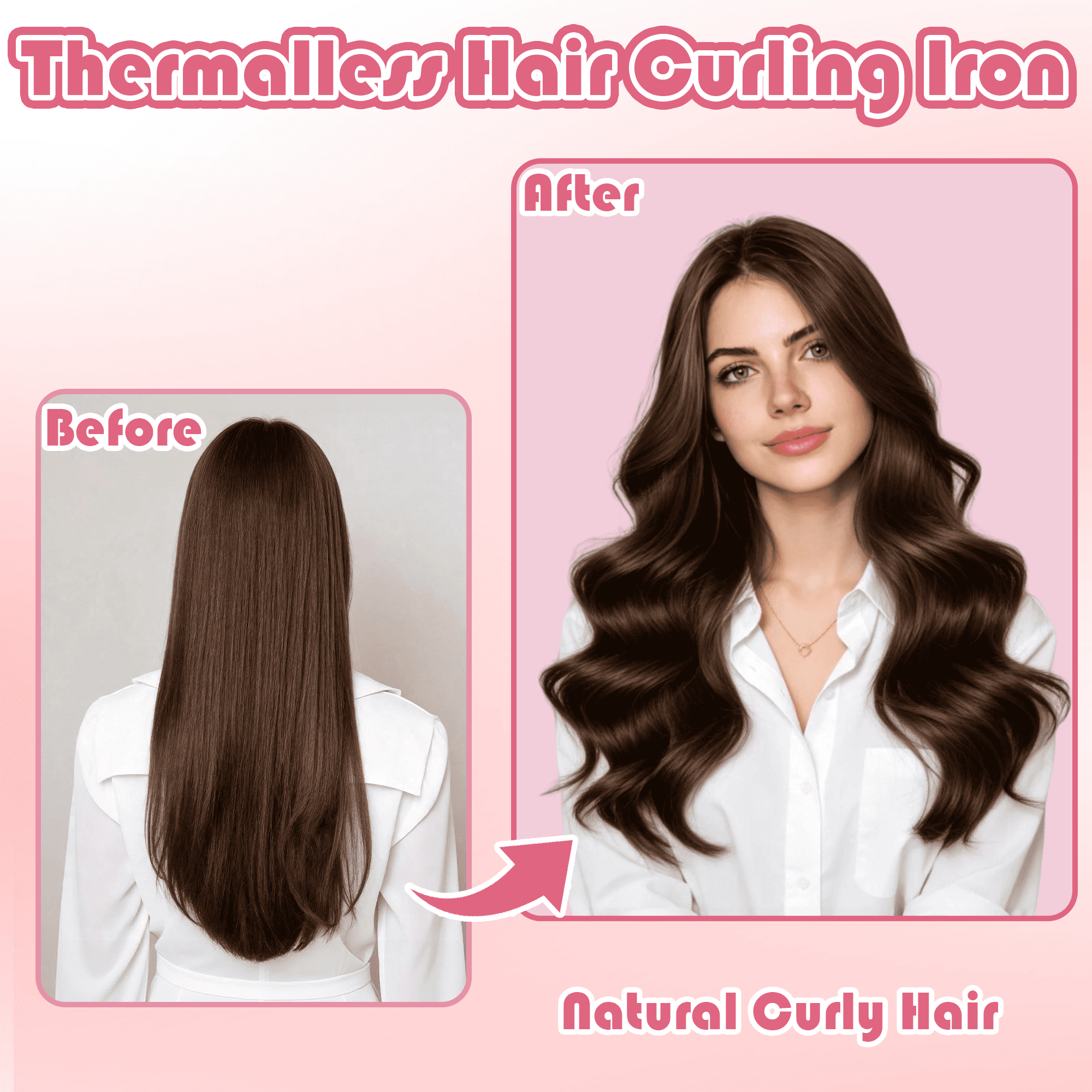 Heatless Hair Curler Set, No Heat Satin Curling Rods for Long Hair, Satin Covered Curling Rod, Overnight Hair Curlers for Natural Waves, 6 Pack