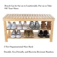 thumbnail image 3 of Bamboo Shoe Rack Bench with 2 Shelves-Eco-Friendly Natural Wood Seat Storage and Organization-For Bedroom, Entryway, Hallways, Closets by Lavish Home, 3 of 7