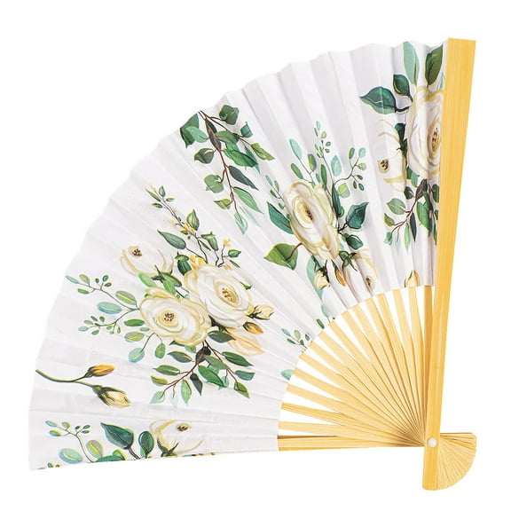 Floral Folding Fans, Party Supplies, Wedding, 12 Pieces