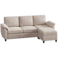 Sobaniilo 79" Convertible Sectional Sofa Couch, Linen Fabric L Shaped