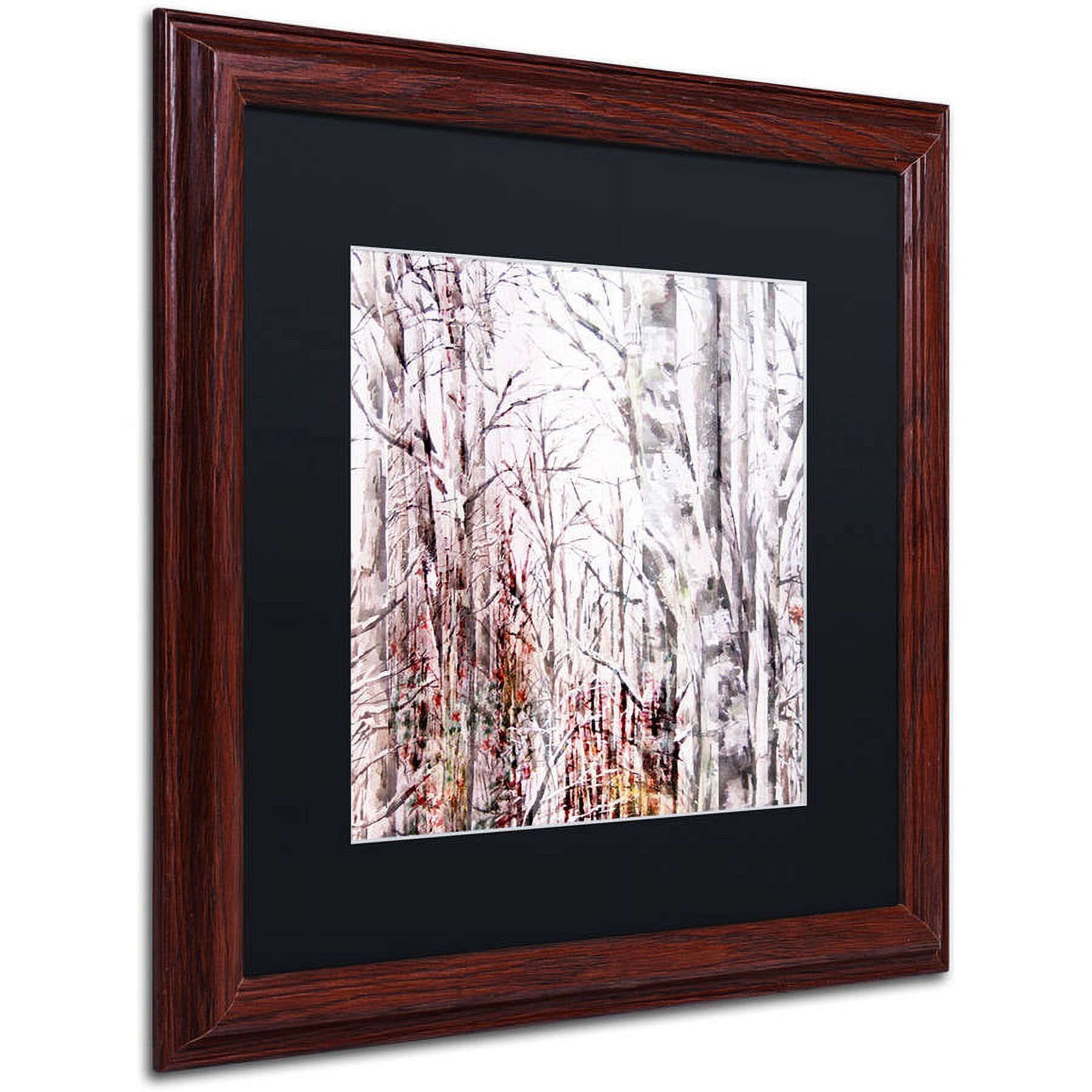 Trademark Fine Art "Winter Trees" Canvas Art by Lisa Powell Braun, Black Matte, Wood Frame