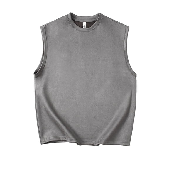 Ohufall Men's Tank Tops Big and Tall Ultra-soft Casual Tanks Comfortable Solid Crew Neck Sleeveless Tops