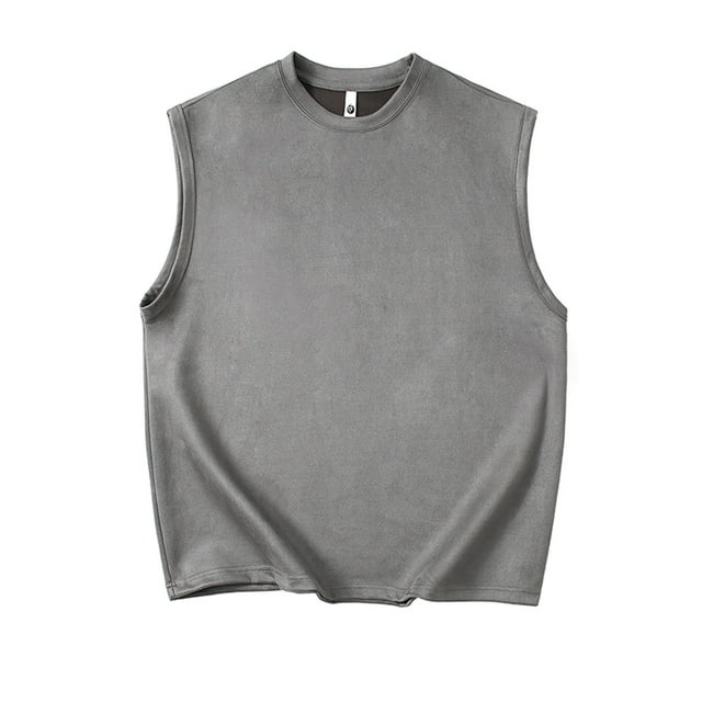 Timegard Débardeurs Hommes Grande Taille Col Rond Sans Manches T-Shirts Confortables Décontractés Couleur Unie Mode