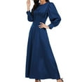 thumbnail image 5 of Kaemgyyd Satin Maxi Dress for Women Silk Long Lantern Sleeve Fall Dress High Waist Flowy A Line Cocktail Party Wedding Guest Dress, 5 of 6