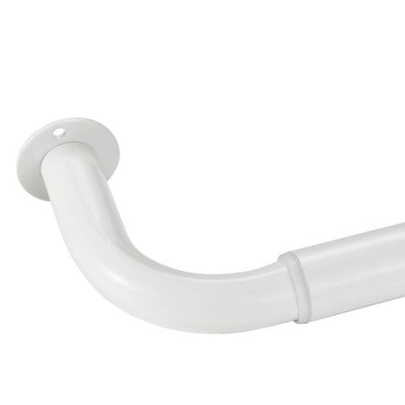 Room Darkening Curtain Rod Wrap Around Design Extra-Thick 1-Inch Diameter Single Drapery Rod Extendable Metal Rod Set For The Blackout Curtains And Sheer (White 28-48"")