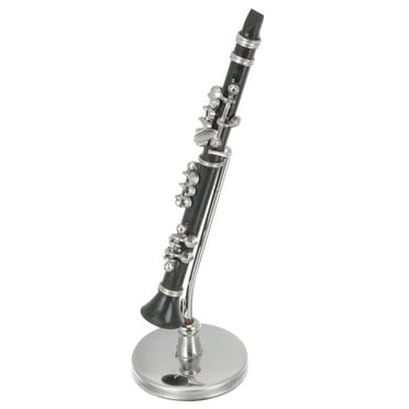 hongheyi 1 Set Copper Miniature Clarinet Mini Musical Instrument Model Mini Clarinet Model with Storage Box