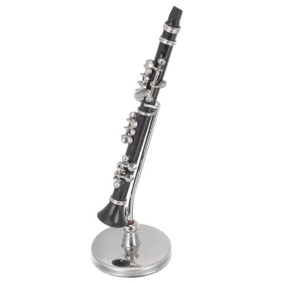 KAKOWELY 1 juego de clarinete en miniatura de cobre, mini instrumento musical, modelo de clarinete con caja de almacenamiento.