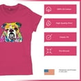 thumbnail image 4 of Tee Hunt Dean Russo Serious Bulldog T-Shirt Dog Best Friend Pet Paw Women's T-Shirt Tee, Pink, XX-Large, 4 of 5